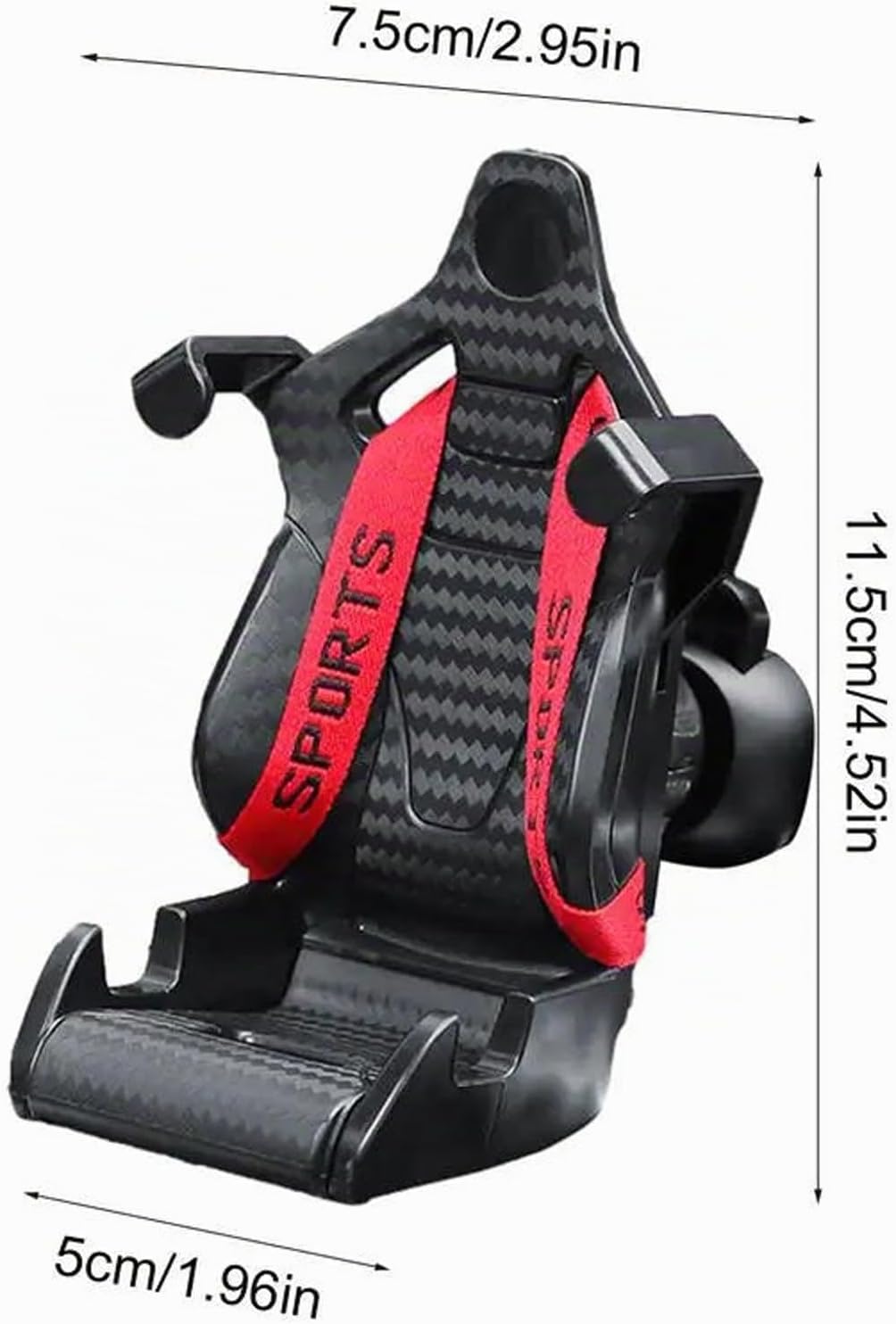 Racing Seat with Safety Belt, Rennwagen-Handyständer, Rennsitz Handyhalterung Auto, Handyhalter Fürs Auto Lüftung, 360° Drehbar Schwerkraft Handyhalter, Handyhalterung Für Auto