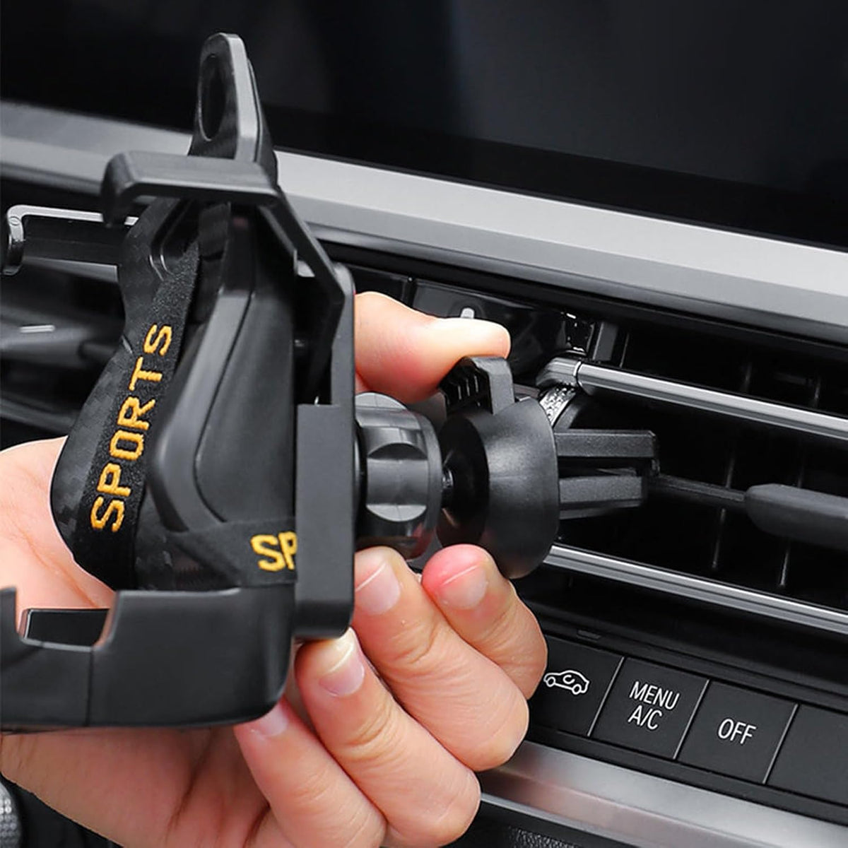 Racing Seat with Safety Belt, Rennwagen-Handyständer, Rennsitz Handyhalterung Auto, Handyhalter Fürs Auto Lüftung, 360° Drehbar Schwerkraft Handyhalter, Handyhalterung Für Auto